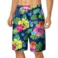 thumbnail image 1 of JAJAHO Mens Hawaiian Beach Shorts Tropical Printed Drawstring Elastic Waist Breathable Mesh Summer Shorts Trendy Bottoms, 1 of 5