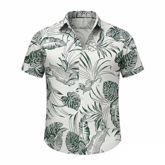 JAJAHO Mens Hawaiian Shirts Short Sleeve Tropical Button Down Collared Shirts Summer Beach Shirt Vacation Clothes Soft Tops