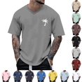 thumbnail image 1 of JAJAHO Mens Hawaiian T Shirt Summer Beach Vacation Clothes V Neck Coconut Tree Print Short Sleeve Graphic Tees Trendy Tops, 1 of 4