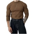 thumbnail image 1 of JAJAHO Mens Henley Long Sleeve Shirts Slim Fit Ribbed Basic Tee Solid Color Base Layer Undershirts Spring Fall Trendy Tops, 1 of 5