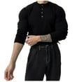 thumbnail image 1 of JAJAHO Mens Henley Long Sleeve Shirts Slim Fit Ribbed Basic Tee Solid Color Base Layer Undershirts Spring Fall Trendy Tops, 1 of 5