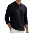 thumbnail image 1 of JAJAHO Mens Linen Long Sleeve Polo Shirt Classic Button Down Collar Casual Business Relaxed Fit Breathable Summer Lightweight Top Cozy Tops, 1 of 9
