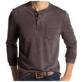 thumbnail image 1 of JAJAHO Mens Long Sleeve Henley Shirts Spring Solid Color Basic Top For Men Pocket Tee Base Layer T Shirt Classic Tops, 1 of 7