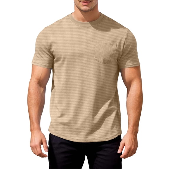 JAJAHO Mens Pocket T Shirts Basic Tees For Men Loose Fit Lightweight Short Sleeve Crew Neck Summer Solid Color Tshirts Stylish Tops