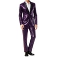 thumbnail image 1 of JAJAHO Mens Sequins Suit Set Two Piece Formal Wear Sparkly Glitter Long Sleeve Button Up Slim Fit Suit Jacket Straight Leg Trousers Carnival Performance Stylish Outfit, 1 of 7