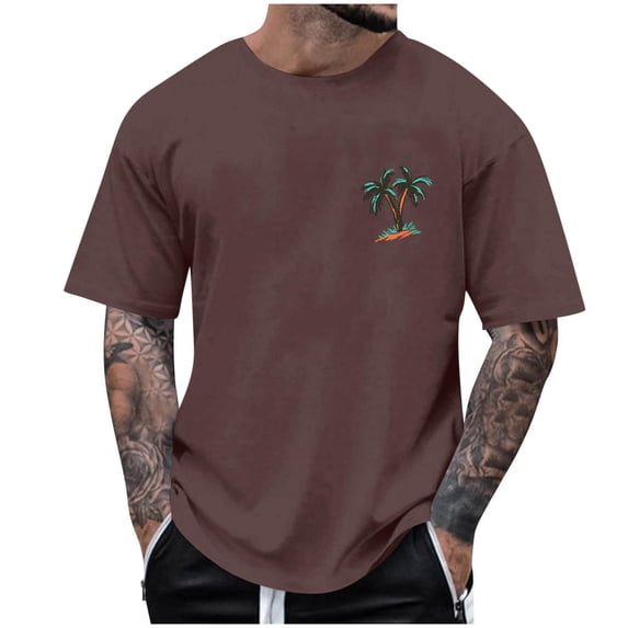 JAJAHO Mens Short Sleeve Graphic Tees Summer Crewneck Top Shirt Beach Vacation T-Shirts Casual Daily Wear Comfortable Tops