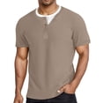 thumbnail image 1 of JAJAHO Mens Short Sleeve T Shirts Summer Casual Stylish 2 In 1 Color Block Loose Fit Crew Neck Tee Daily Wear Soft Tops, 1 of 6