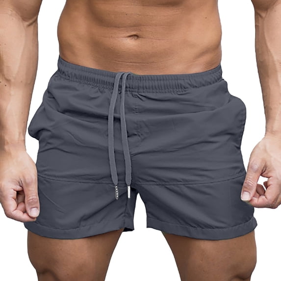 JAJAHO Mens Sports Jogging Shorts Elastic Waist Loose Fit Stretchy Soft Solid Color Summer Running Shorts Versatile Bottoms
