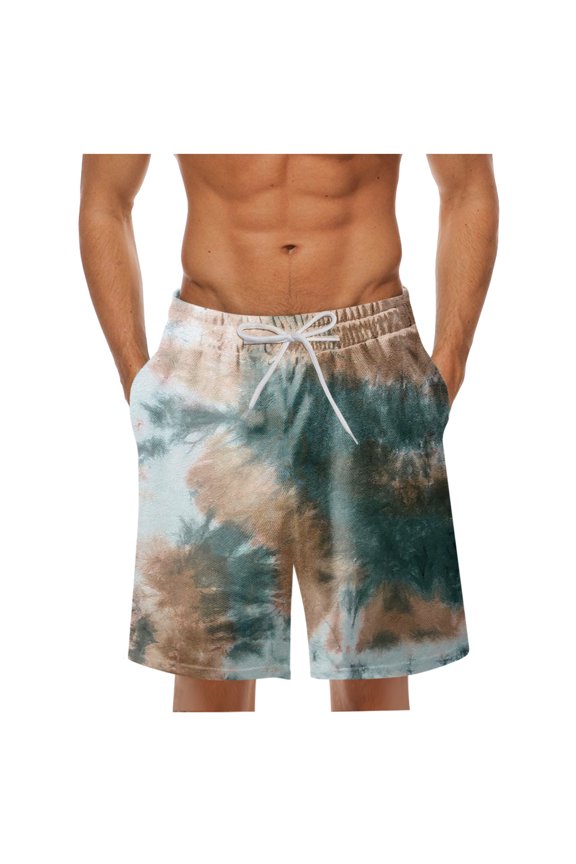 Mens Sports Shorts Summer Loose Fit Casual Drawstring Elastic Waist Running Shorts Beach Soft Bottoms