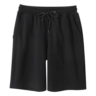 JAJAHO Mens Sweat Shorts Casual Summer Solid Color Loose Fit Elastic Waist Athletic Joggers Drawstring Shorts Soft Bottoms