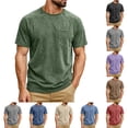 thumbnail image 1 of JAJAHO Mens T Shirt Distressed Washed Casual Pocket Tee Summer Raglan Short Sleeve Solid Color Vintage Tshirts Comfy Tops, 1 of 4