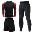 thumbnail image 1 of JAJAHO Mens Workout 3 Piece Outfits Tummy Control Long Sleeve Shirt And Pants Athletic Running Suit With Pockets For Basketball Training Versatile Outfit, 1 of 3