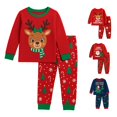 thumbnail image 1 of JAJAHO Merry Christmas Pajamas For Kids Girls Boys Holiday Sleepwear Long Sleeve Santa 2 Piece Pjs 2-10Y, 1 of 4