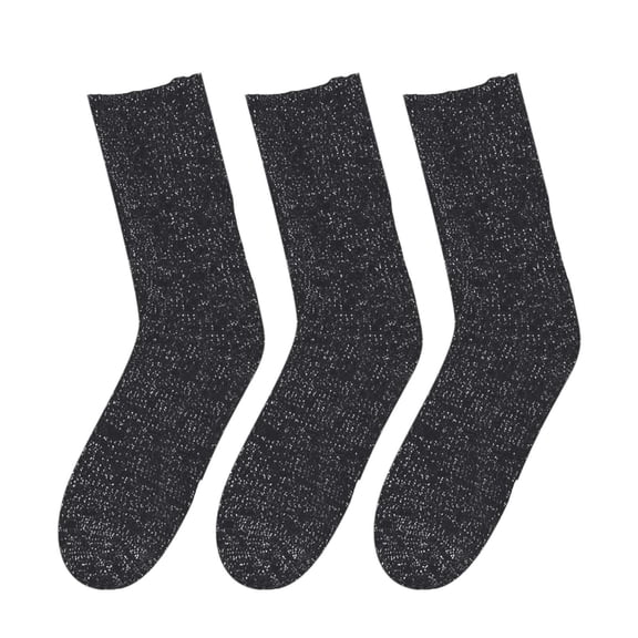 JAJAHO Metallic Socks For Women 3 Packs Sparkling Glitter Mid Calf Dressy Socks Elegant Holiday Party Comfortable Sock