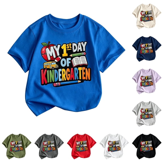JAJAHO My 1st Day Of Kindergarten Shirt Boys Girls Happy First Day Of Kindergarten T Shirts Back to School Clothes