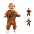 thumbnail image 1 of JAJAHO Newborn Baby Boy Clothes Halloween Outfit Letter Printed Sweatshirt And Pants Toddler Jogger Set 0-3T, 1 of 5