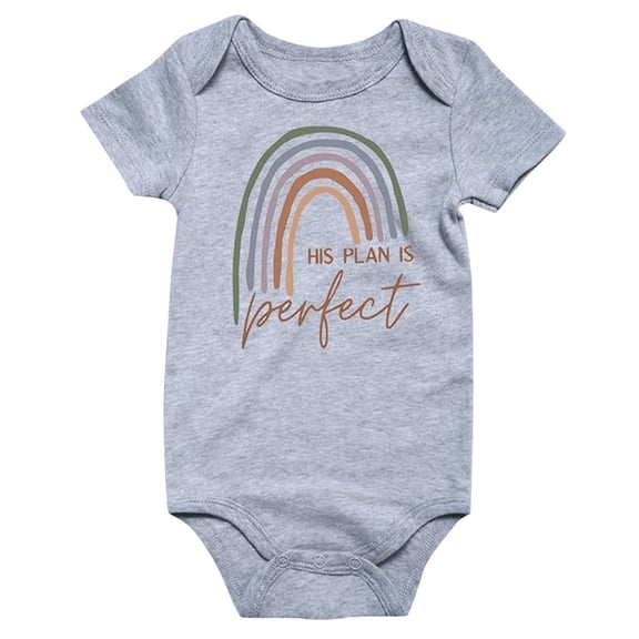 JAJAHO Newborn Infant Baby Bodysuits Soft Romper Boys Girls Short Sleeve Rainbow Printed Toddler Comfortable Onesie Clothes Cute One-Pieces