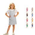 thumbnail image 1 of JAJAHO Overall Dress For Girls Adjustable Straps Retro Polka Dot Loose Fit Summer Casual Vintage Dresses With Pockets For Kids 4-13Y, 1 of 7
