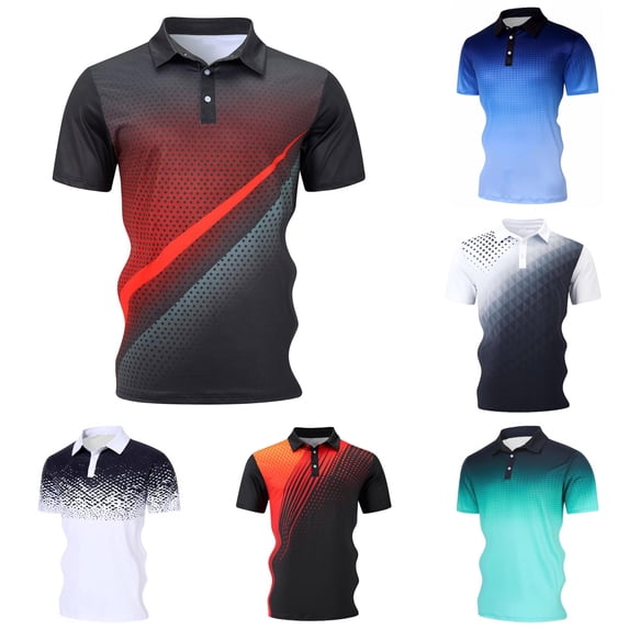 JAJAHO Polo Shirts For Men Athletic Moisture Wicking Short Sleeve Casual Summer Breathable Stretch Tennis Golf Shirts Versatile Tops