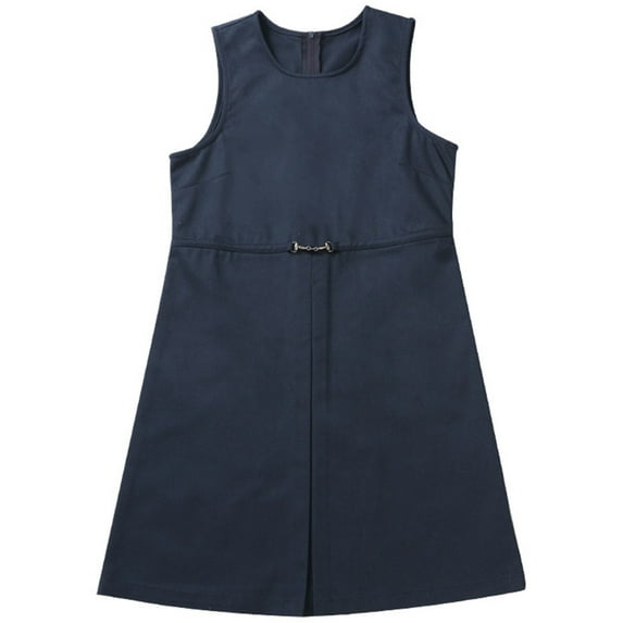 JAJAHO School Uniform Dress For Girls Sleeveless Crew Neck Solid Color Pleated Knee Length Dresses Preppy Style Summer Girl Clothes 6-17Y Stylish Dresses
