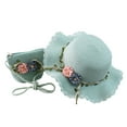 thumbnail image 1 of JAJAHO Straw Hat With Bag Set For Kids Girls Sun Protection Wide Brim Summer Beach Floral Bucket Hats 2-8Y, 1 of 1
