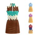 thumbnail image 1 of JAJAHO Summer Girls Tennis Dress With Pockets Sleeveless Quarter Zip Stand Collar Ice Cream Printed Slim Fit Golf Mini Dresses For Kids Teens 4-15Y, 1 of 7