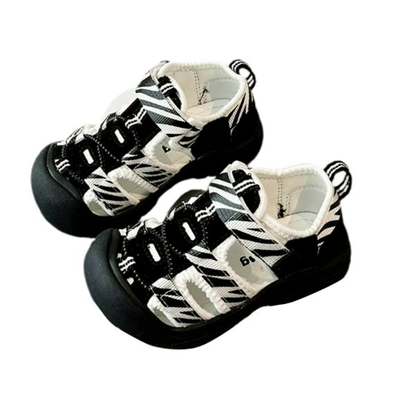 JAJAHO Summer Toddler Sandals Boys Girls Closed Toe Breathable First Walking Shoes Hook And Loop Flat Sandals For 1-6 Years Stylish Shoes