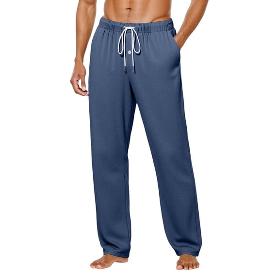 JAJAHO Sweatpants Mens Joggers Lightweight Athletic Pants Solid Color Comfort Relaxed Fit Drawstring Straight Leg Hiking Gym Pants With Pockets Classic Trousers