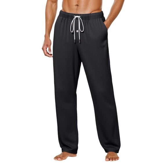 JAJAHO Sweatpants Mens Joggers Lightweight Athletic Pants Solid Color Comfort Relaxed Fit Drawstring Straight Leg Hiking Gym Pants With Pockets Trendy Trousers