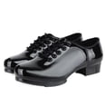 thumbnail image 1 of JAJAHO Tap Shoes For Boys Girls Lace Up PU Leather Low Heel Glossy Performance Dance Shoes For Little/Big Kids 4-13 Years, 1 of 4