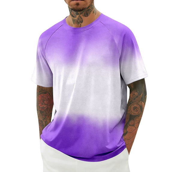 JAJAHO Tie Dye T Shirts For Men Raglan Short Sleeve Casual Comfortable Graphic Tee For Daily Wear Loose Fit Crew Neck Soft Tops