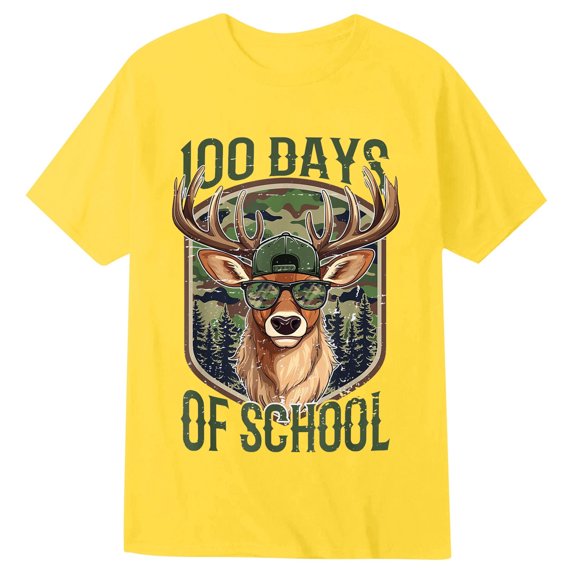 JAJAHO Toddler 100 Day Of School Shirt For Boys Girls Graphic Short Sleeve T Shirt Soft Casual Tee Happy 100Th Day Of School 1-13Y Trendy Tops