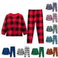 thumbnail image 1 of JAJAHO Toddler And Kids Boys Girls Pajamas 2 Piece Pjs Set Plaid Long Sleeve Sleepwear 2-9Y, 1 of 6