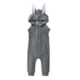 thumbnail image 1 of JAJAHO Toddler Baby Boy Girl Clothes Romper Bunny Ear Hooded Zipper Front Sleeveless Cute One Piece Jumpsuit 0-2T Soft Onesie, 1 of 4