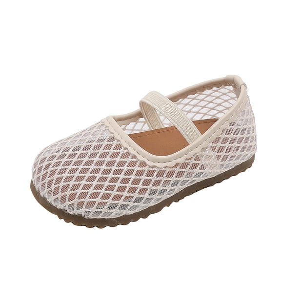 JAJAHO Toddler Baby Girls Sandals Breathable Mesh Soft Sole Slip On Casual Lightweight Flat Shoes Summer Outdoor Indoor Lovely Shoes