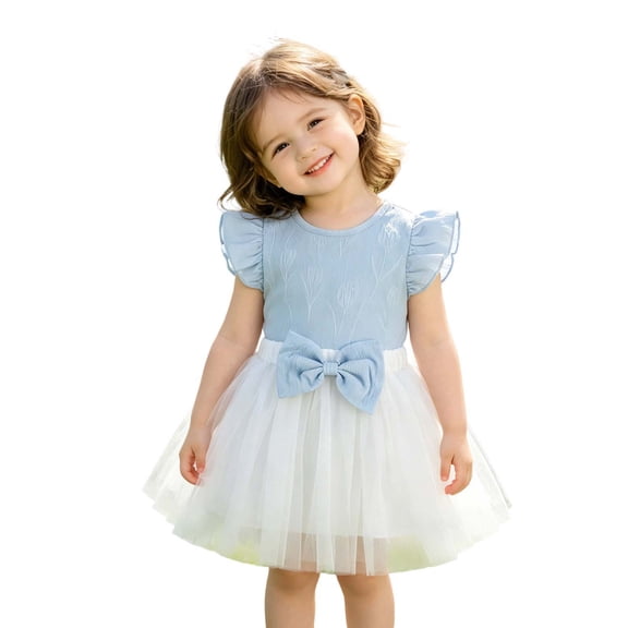 JAJAHO Toddler Baby Girls Tutu Skirts Set Floral Embossed Ruffle Sleeveless Tank Tops Tulle Skirt 2 Piece Set 0-3Y Comfy Outfit