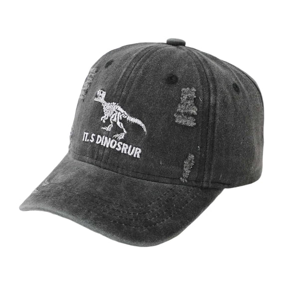 JAJAHO Toddler Baseball Cap Vintage Washed Ripped Dinosaur Embroidery Kids Boys Sun Hat Adjustable Baseball Caps 2-8Y