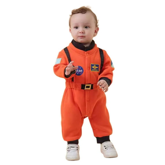 JAJAHO Toddler Boys Girls Jumpsuit Astronaut Dress Up Outfits Baby Thickened Long Sleeve Stand Collar Romper Soft Comfortable Daily Wear Cute One-Pieces