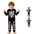 thumbnail image 1 of JAJAHO Toddler Boys Halloween Pajamas Glow In The Dark Skeleton Pjs 2 Piece Pant Sets Kids Halloween Clothes 2-8T, 1 of 6