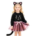 thumbnail image 1 of JAJAHO Toddler Girls Halloween Cat Outfit, Sweatshirt And Tutu Skirt Set With Headband, Girls Animals Dress Up Clothes Sizes 12M-5Y, 1 of 9