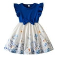 thumbnail image 1 of JAJAHO Toddler Girls Sleeveless Dress Ribbed Ruffle Floral Print Party Infant Baby Dresses Clothes 9M-3Y Fashionable Dresses, 1 of 9