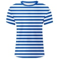 thumbnail image 1 of JAJAHO Toddler Kids Short Sleeve T Shirt Boys Girls Waffle Carnival Striped Print Crewneck Basic Tee 6-24M Comfortable Tops, 1 of 2