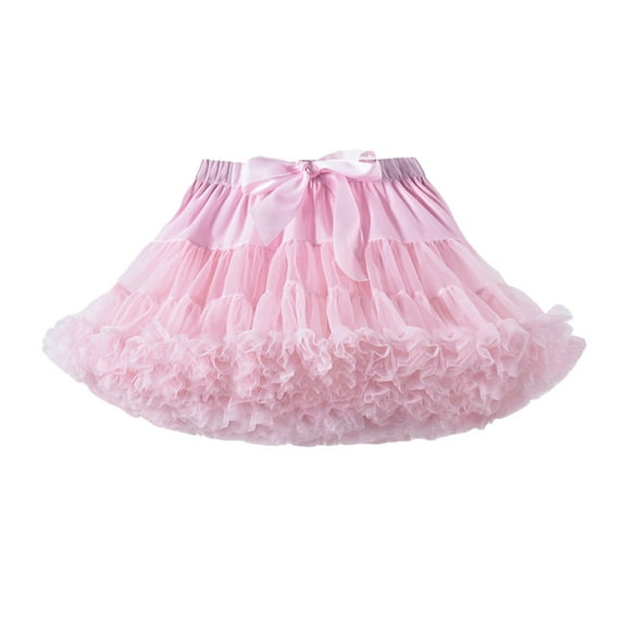JAJAHO Toddler Little Girls Tutu Skirt Soft Petticoat Crinoline Layered Tulle Mesh Puffy Mini Skirts With Bowknot Lovely Skirt