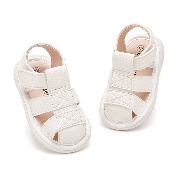 JAJAHO Toddler Sandals Boys Girls First Walking Shoes Breathable Open Toe Hook And Loop Non- Summer Sandals