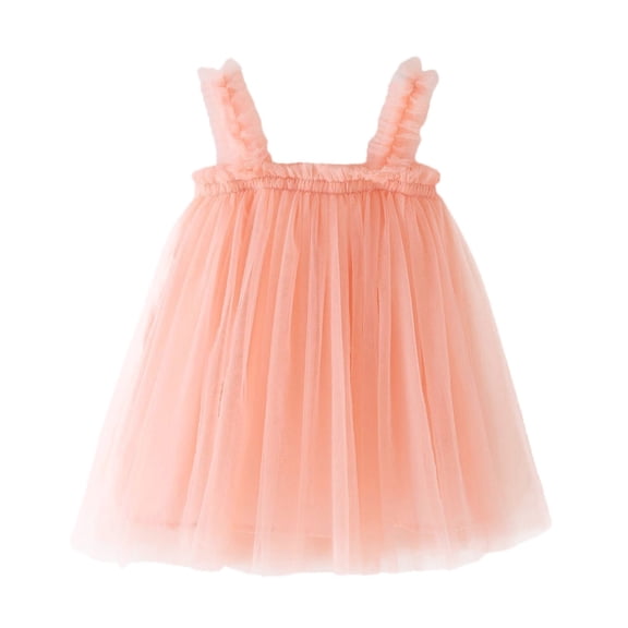 JAJAHO Tutu For Girls Dresses Tulle Spaghetti Strap Solid Color Puffy Dress Carnival Party Dance Wear Cozy Dresses