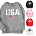 thumbnail image 1 of JAJAHO USA Sweatshirt Girls Casual Long Sleeve Loose Fit Crew Neck Pullover Top Kids Fall Clothes 3-14Y, 1 of 3