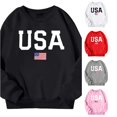 thumbnail image 1 of JAJAHO USA Sweatshirt Girls Casual Long Sleeve Loose Fit Crew Neck Pullover Top Kids Fall Clothes 3-14Y, 1 of 3