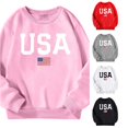 thumbnail image 1 of JAJAHO USA Sweatshirt Girls Casual Long Sleeve Loose Fit Crew Neck Pullover Top Kids Fall Clothes 3-14Y, 1 of 3