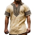 thumbnail image 1 of JAJAHO V Neck T Shirt For Men Ethnic Style Print Graphic Tees Casual Short Sleeve Summer Shirts Soft Tops, 1 of 4