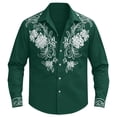 thumbnail image 1 of JAJAHO Western Cowboy Shirts For Boys Kids Long Sleeve Floral Retro Style Button Down Collared Shirts 4-13Y Comfy Tops, 1 of 4